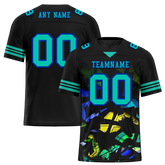 Custom Black Tie Dye Aqua Personalized Authentic Football Jersey FBJ02-bc0fa7f